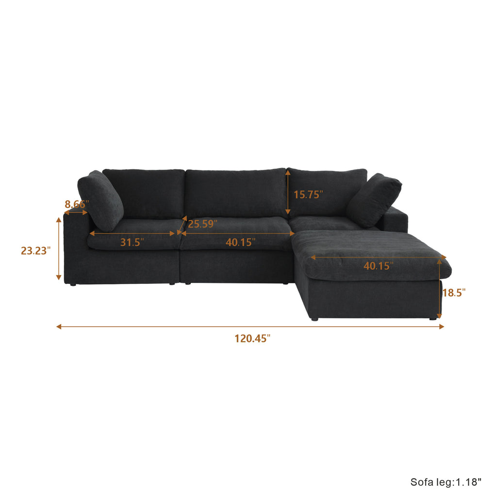 Kylar Cloud Three Seater Sofa + Ottoman