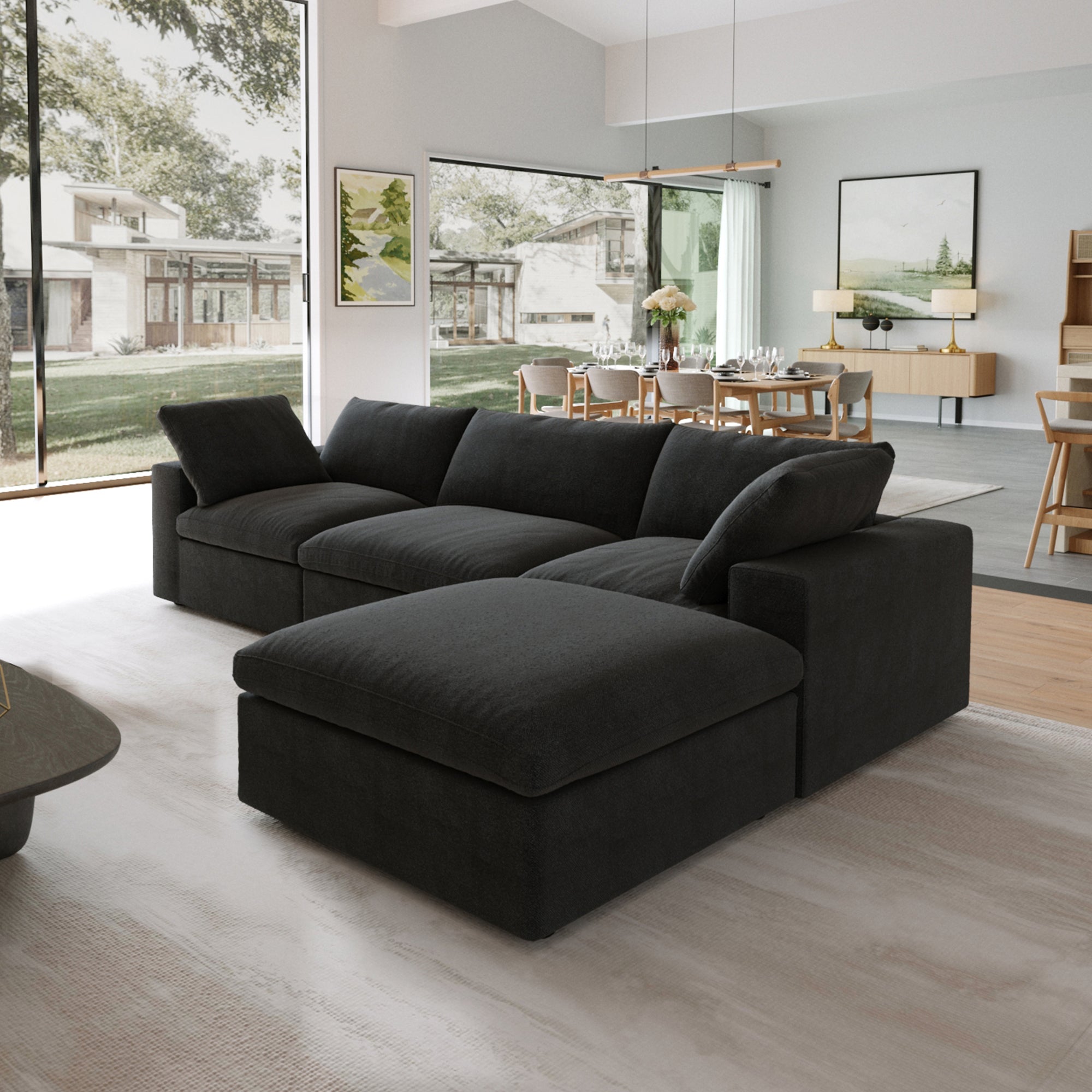 Kylar Cloud Three Seater Sofa + Ottoman