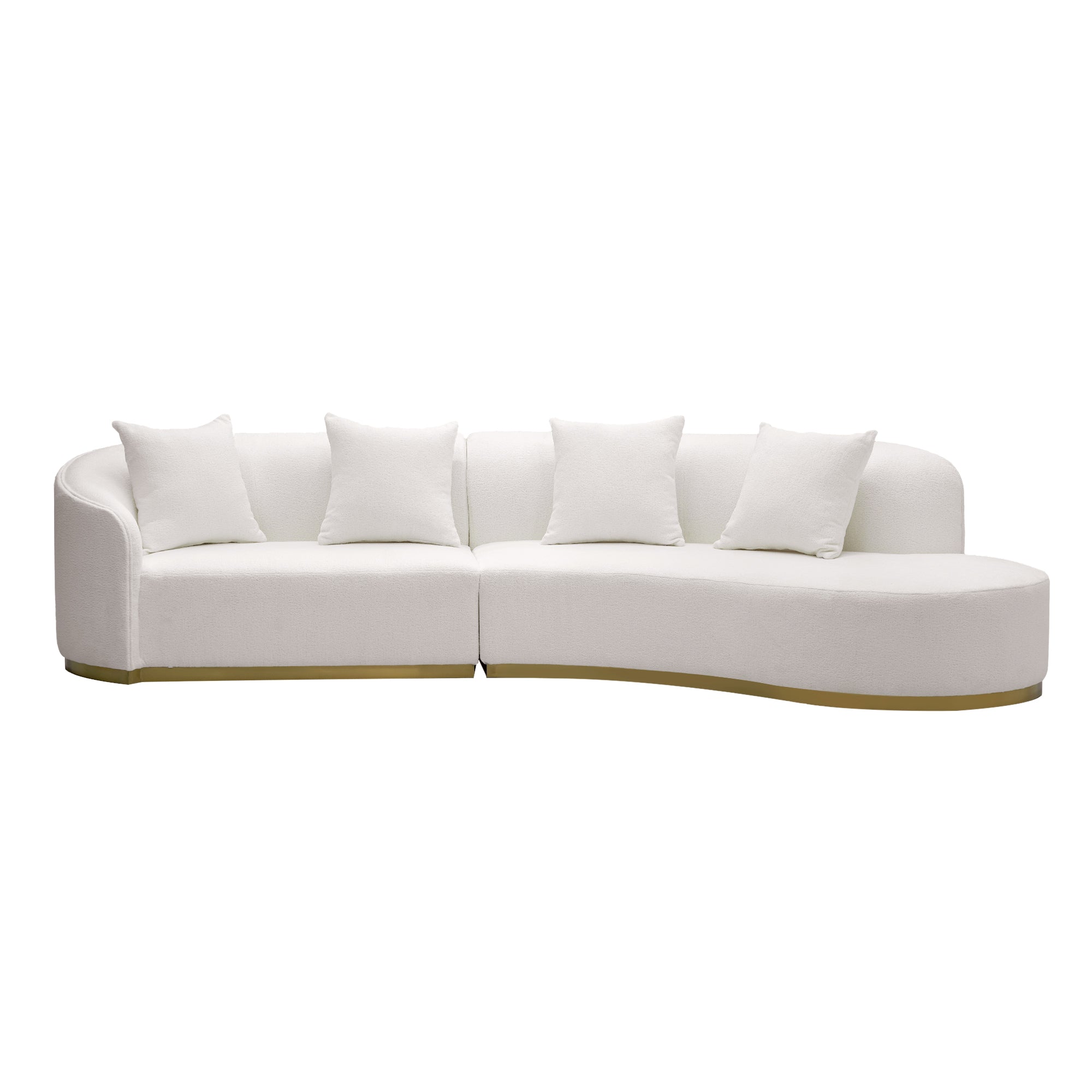 Mona Boucle Modern Curved Sofa