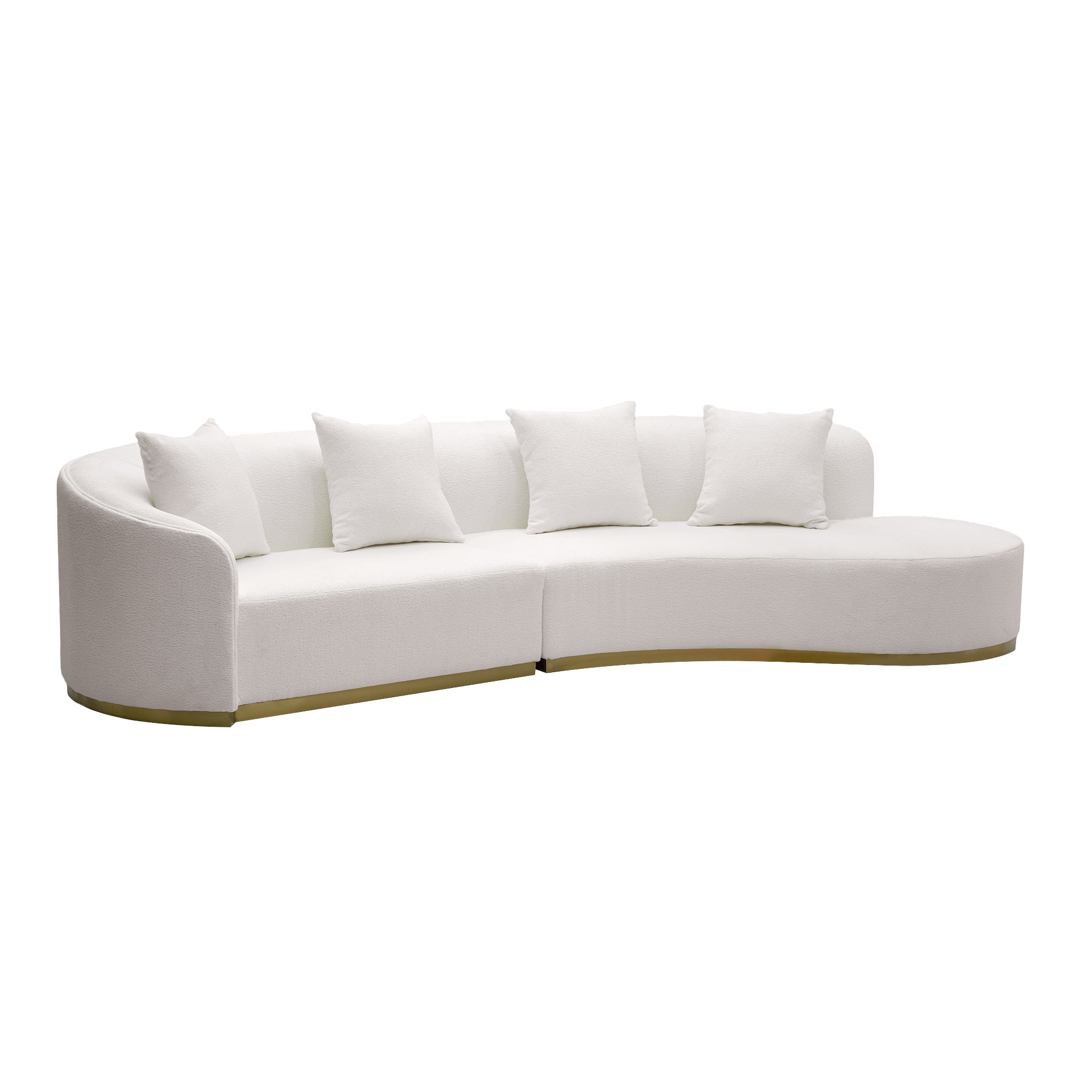 Mona Boucle Modern Curved Sofa