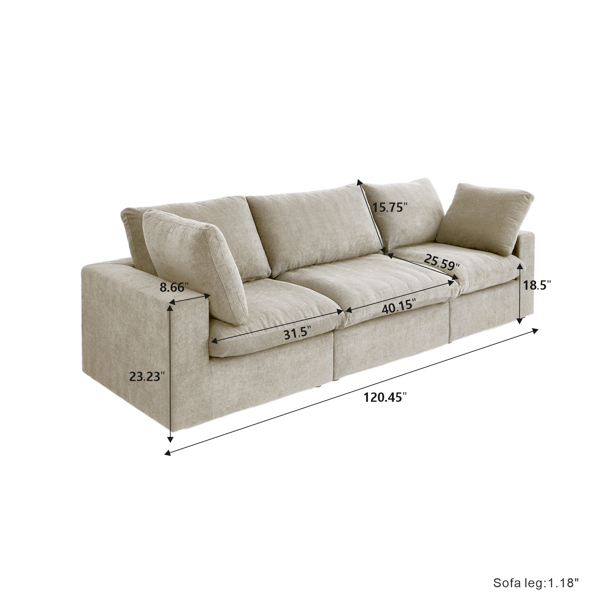 Kylar Cloud Three Seater Sofa