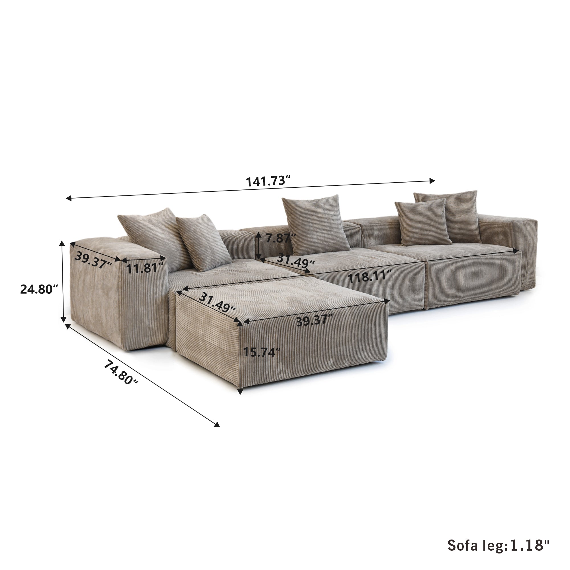 Mavi Corduroy Sectional