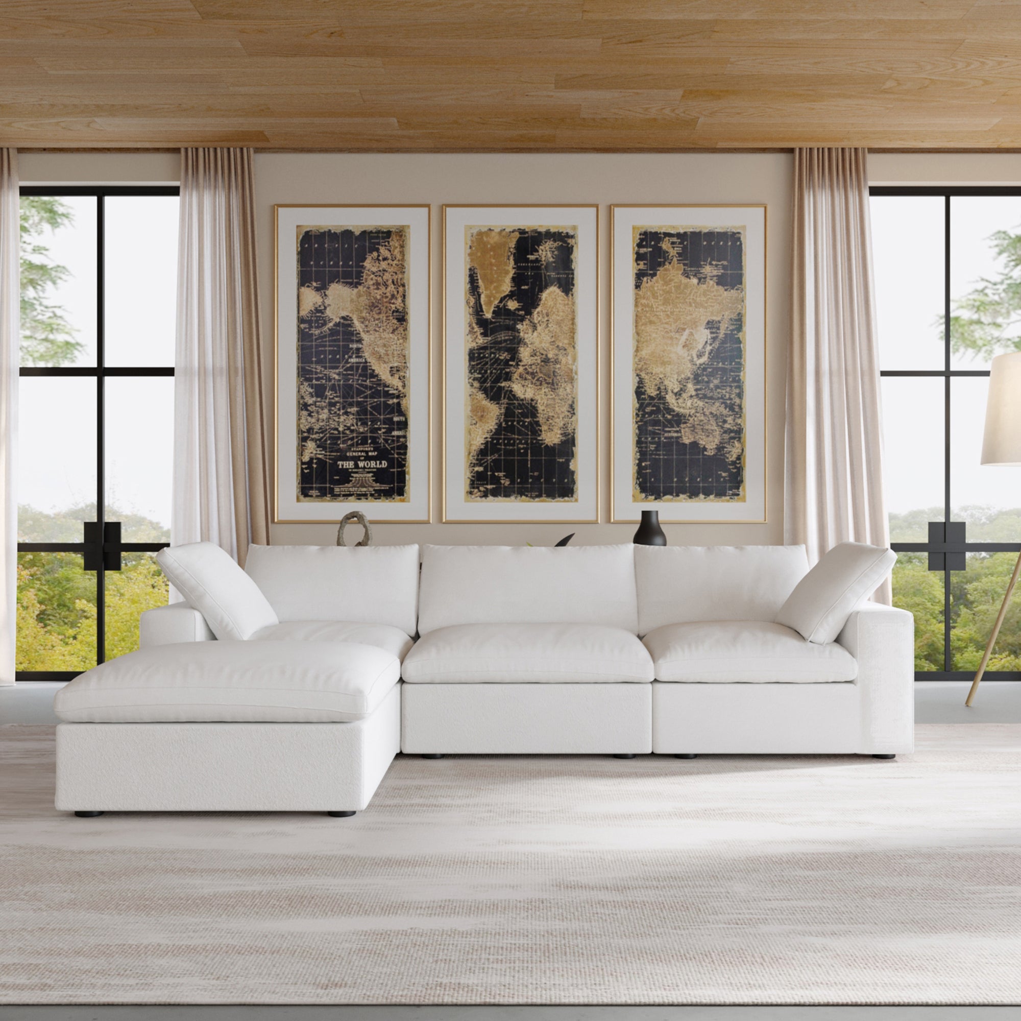 Kylar Cloud Three Seater Sofa + Ottoman